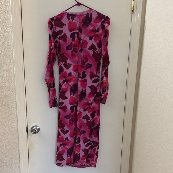 Morgan Taylor Pink and Purple Long Sleeve Dress - Picture 3 of 4